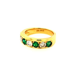 Pre Owned 20ct Emerald and Diamond Eternity Ring ZU202